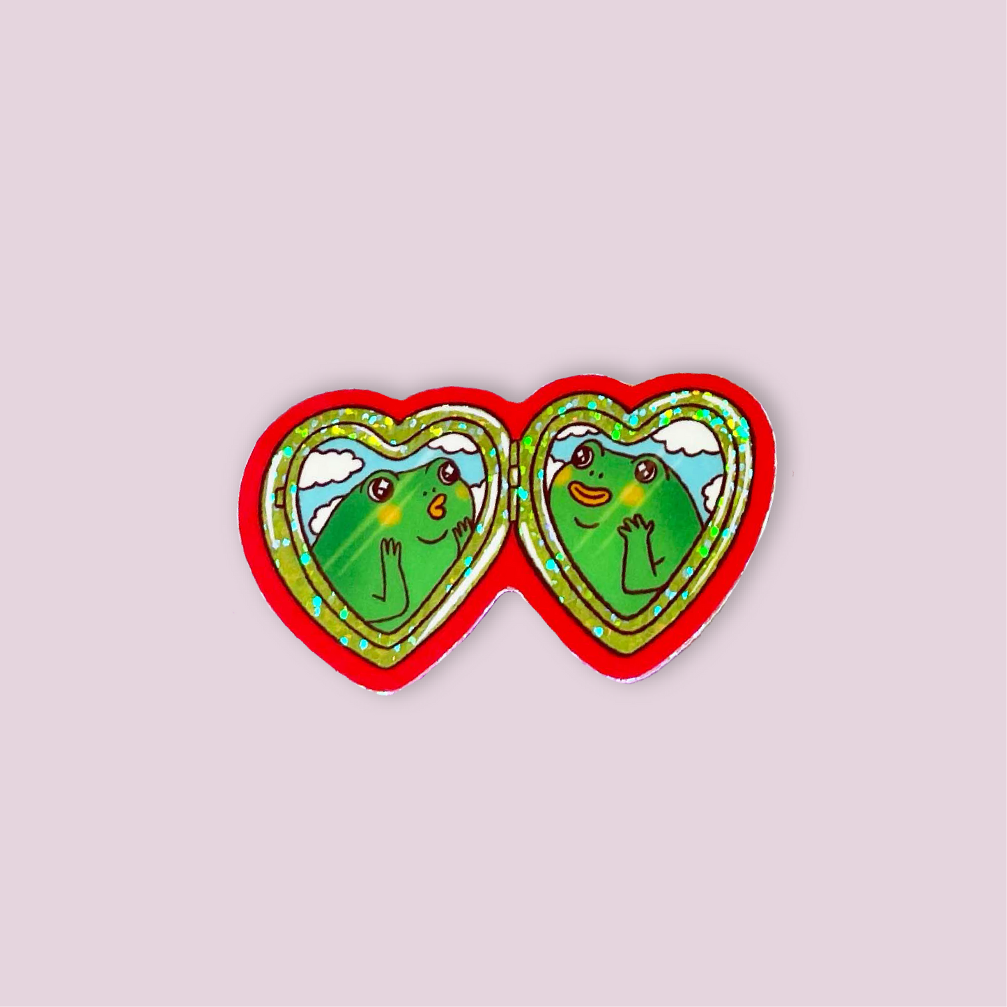Frog Locket Sparkle Sticker