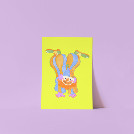 Handstand Mini Clown Print