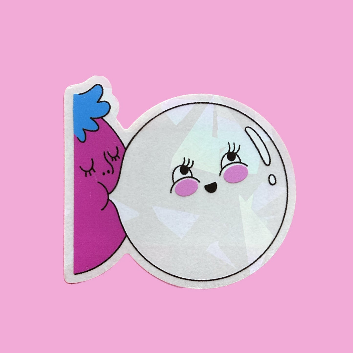 Bubble Gum Suncatcher window decal with colorful gum and bubble design