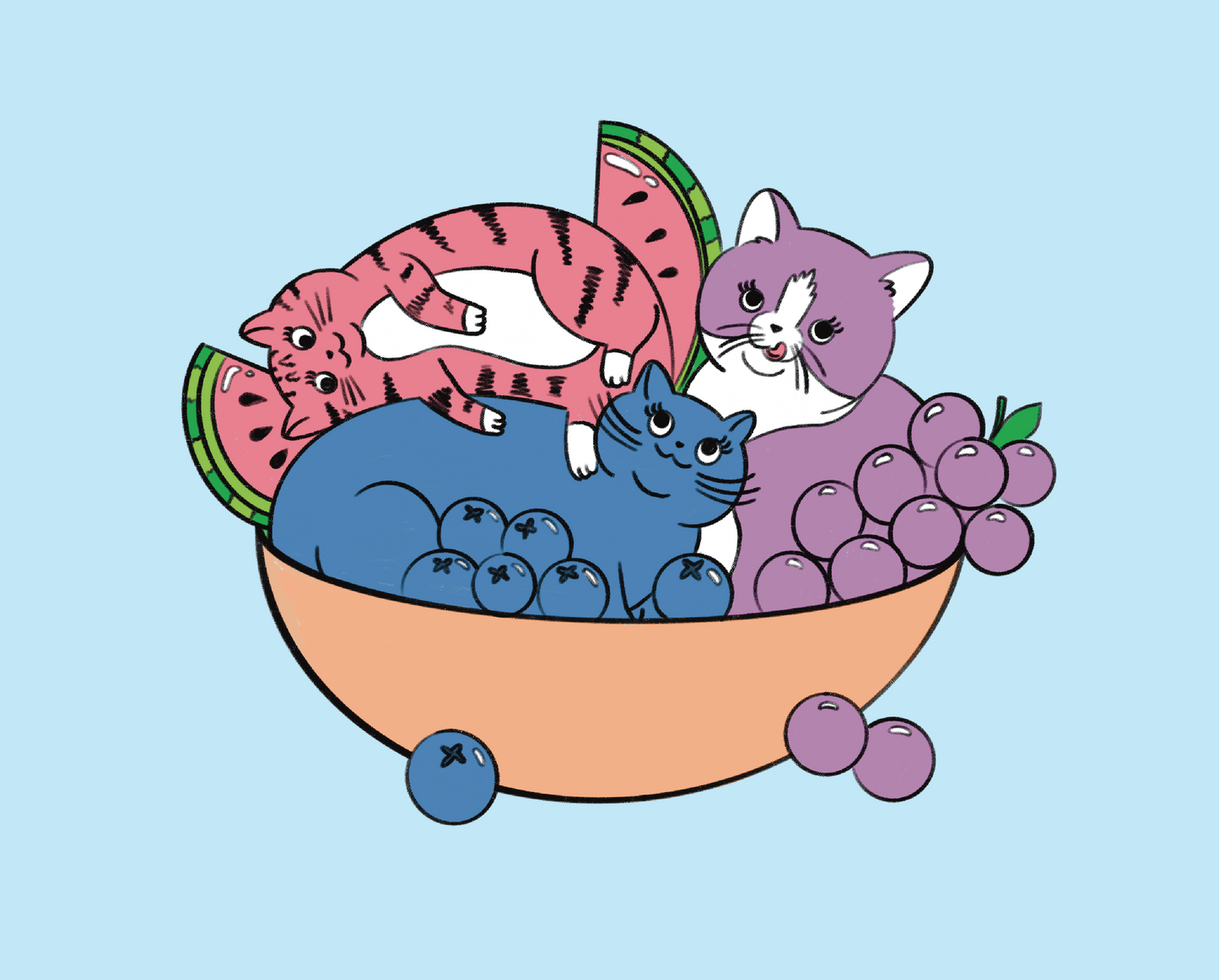 Fruit Bowl Pals Print