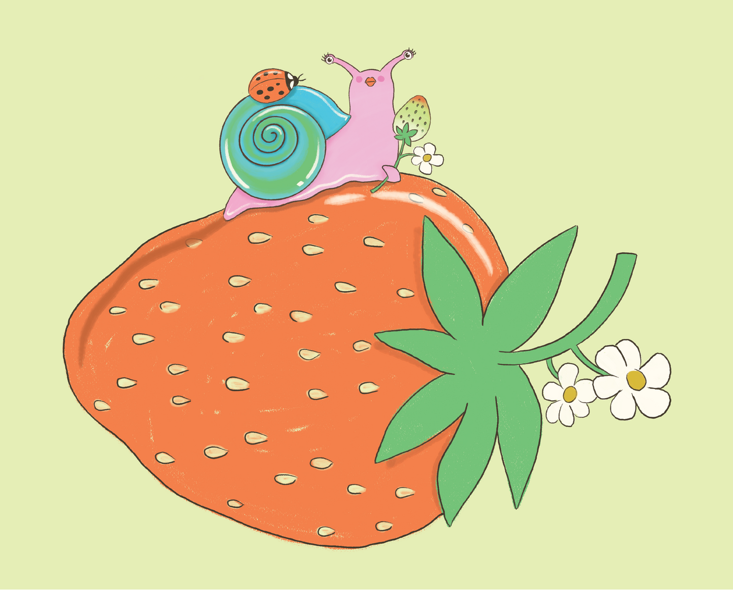 Snail Berry Print