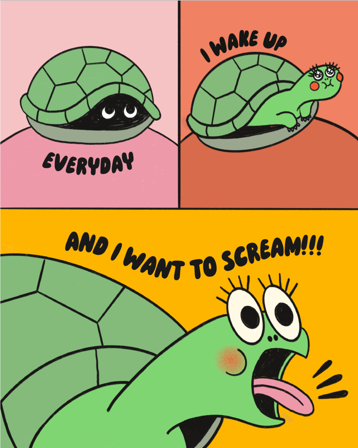 Screaming Turtle Print
