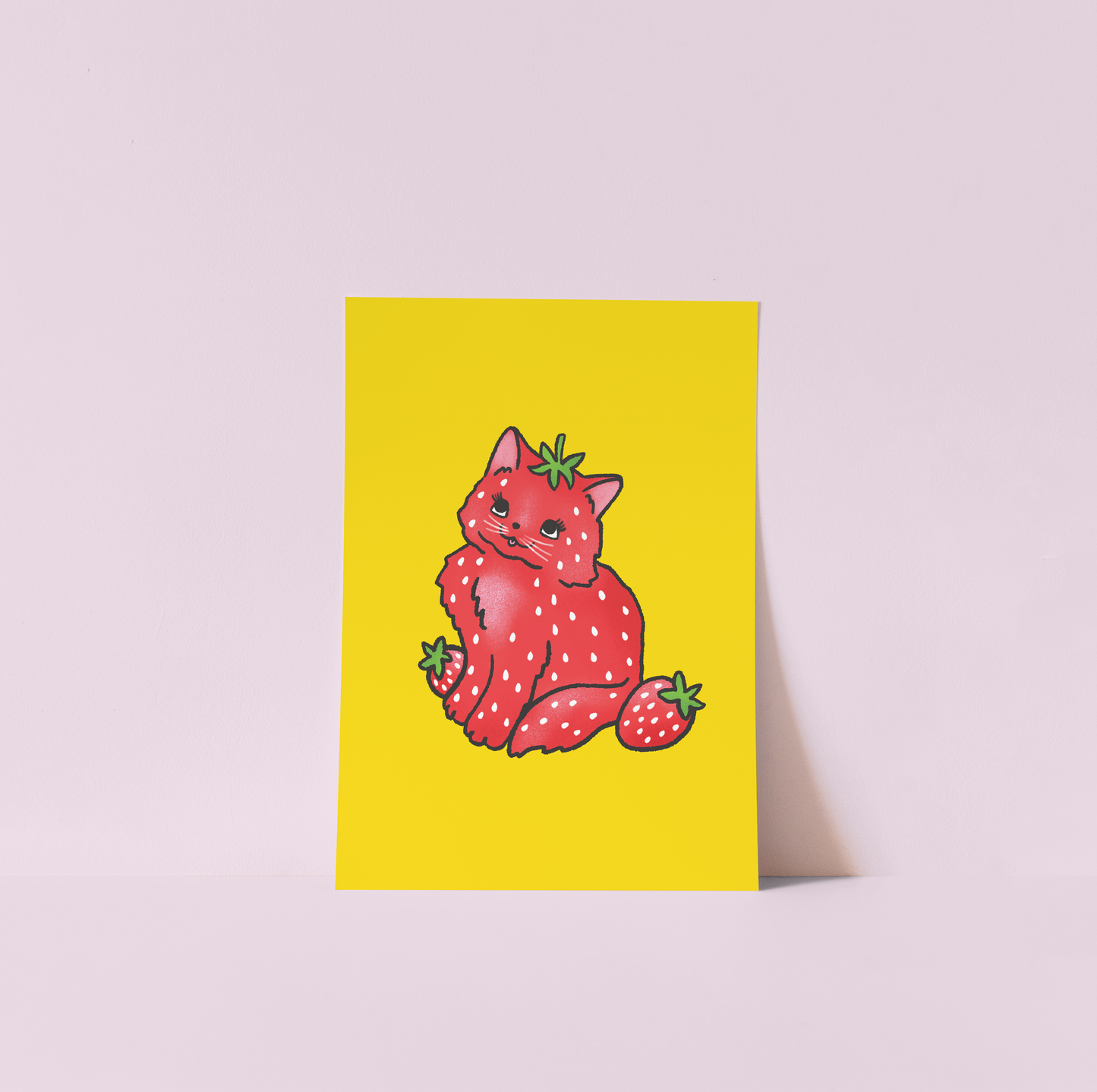 Strawberry Cat Print