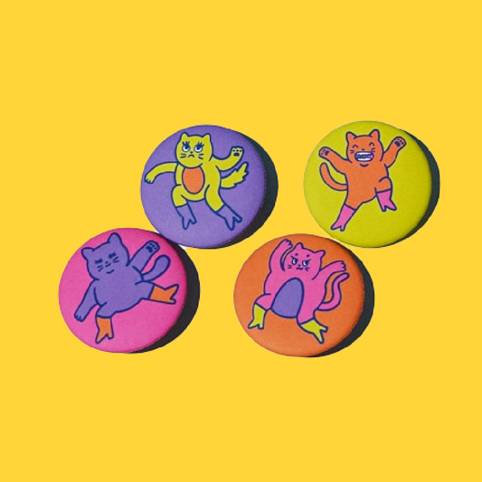 Dancing Cat Buttons (4 Pack )