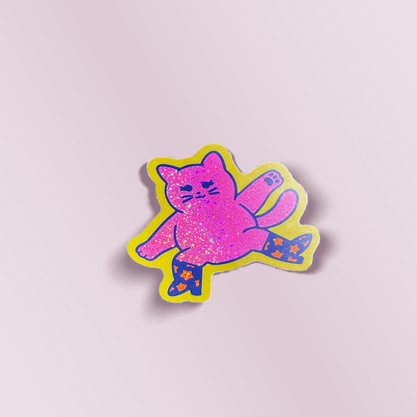 Dancing Cat Sparkle Sticker